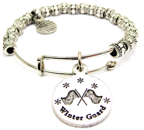Winter Guard Metal Beaded Bangle Bracelet