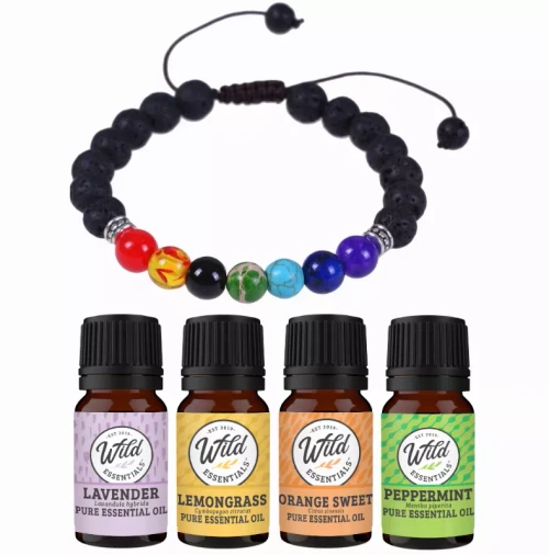 7 Chakras Lava Stone Bracelet