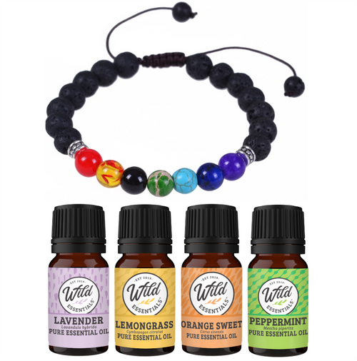 7 Chakras Lava Stone Bracelet