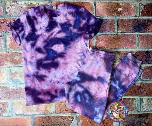 Berry Purple Ice Dyed Tie Dye Blank Jogger Set