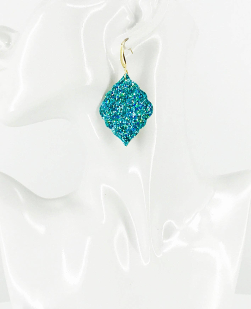 Glitter on Leather Earrings 