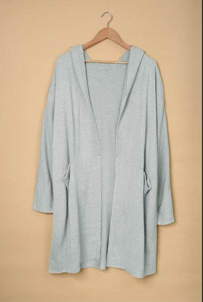 Open Front Hooded Sweater Cardigan