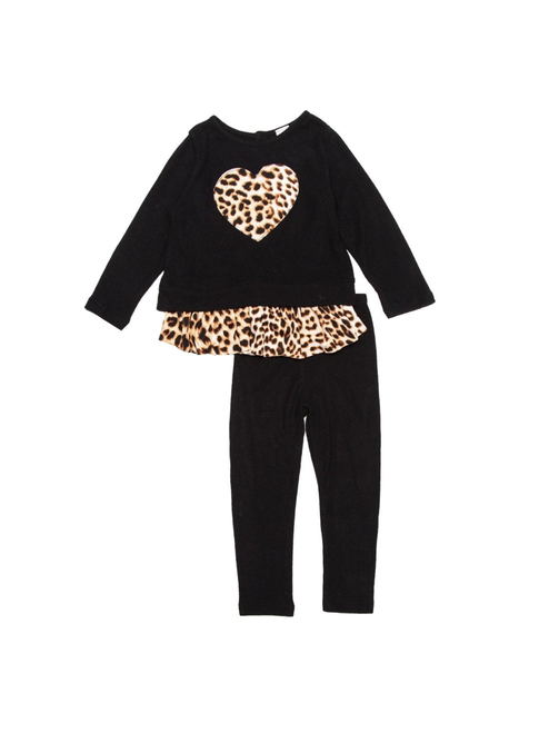 Leo Heart Sweatshirt with Ruffled Cami and Leggings Set