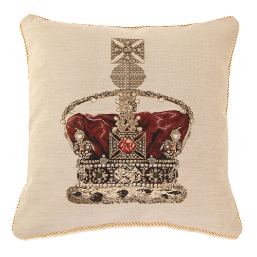 Tapestry Cushion Bag - Panel-Crown White Pillowcase/Cushion Cover 