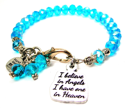 I Believe In Angels I Have One In Heaven Splash Of Color Crystal Bracelet