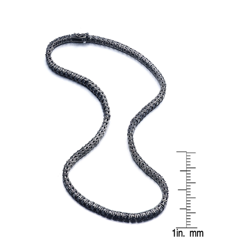 Collette Z Black-plated Sterling Silver black Cubic Zirconia Tennis Necklace