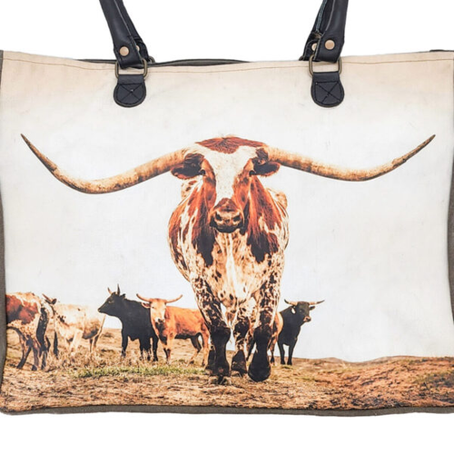 Texas Longhorn Recycled Tent Market Tote
