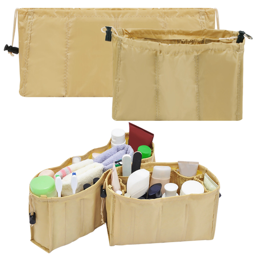 2pcs Handbag Organizer Insert Purse Organizer Multi-pockets Inner Bag 