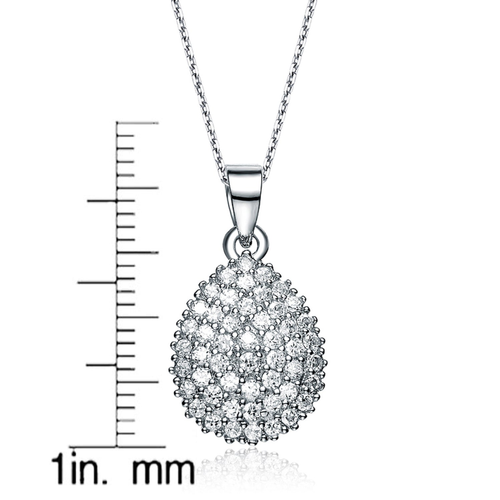 Collette Z Sterling Silver Pear-cut Cubic Zirconia Necklace