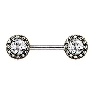 Antique Gold Plated Grand Cubic Nipple Bar