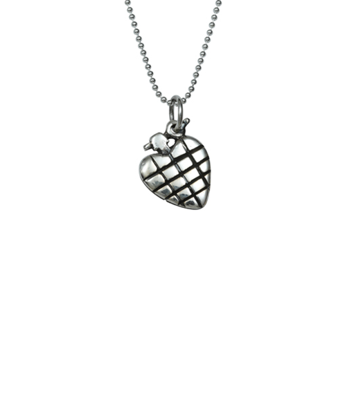 Heart Grenade Charm Necklace