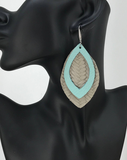 Layered Leather Earrings 