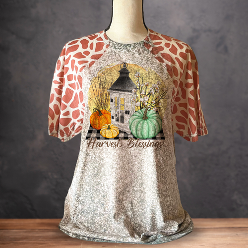 HARVEST BLESSINGS | Animal Print Sleeves T-Shirt