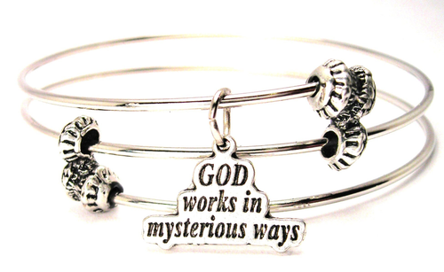 God Works In Mysterious Ways Triple Style Bangle Bracelet