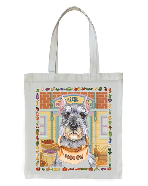 Schnauzer Grey Cropped - Tomoyo Pitcher   Dog Breed Tote Bags