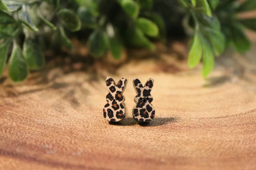 Leopard Peeps Stud Earrings