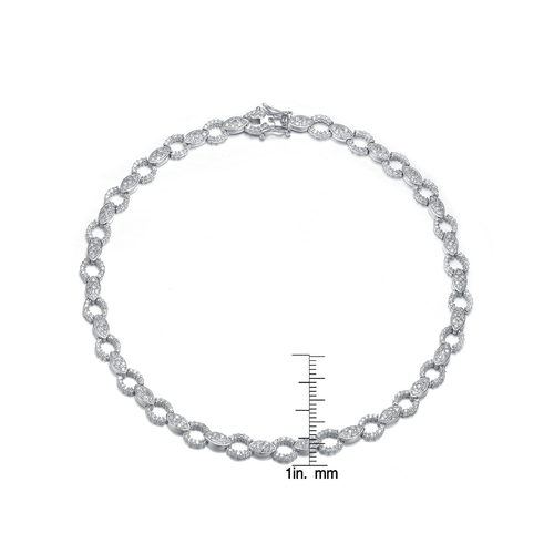 Collette Z C.Z. Sterling Silver Rhodium Plated Circle Necklace