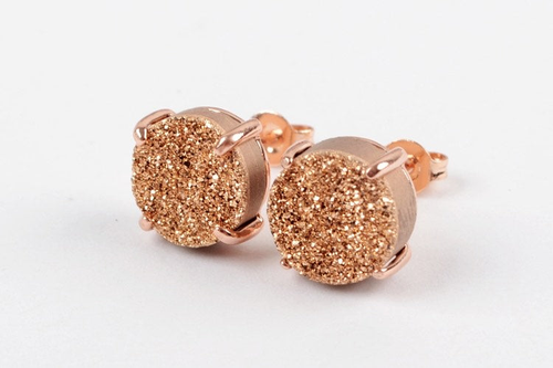 Druzy Circle Studs