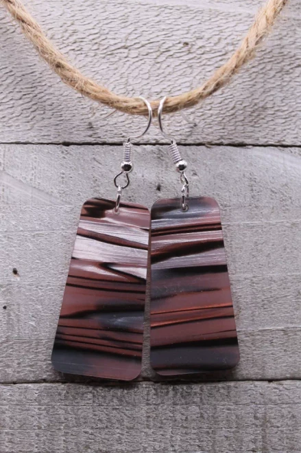 Copper Bar Acrylic Dangle Earrings