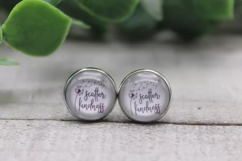 Scatter Kindness  Glass Stud Earrings