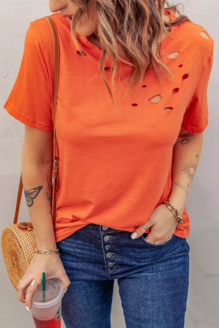 Summer Holes Crew Neck T-shirt