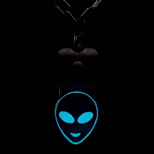 Alien LED Rechargeable Necklace with Black Chain, Choker