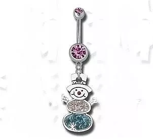 Snowman Navel Dangle Belly Ring