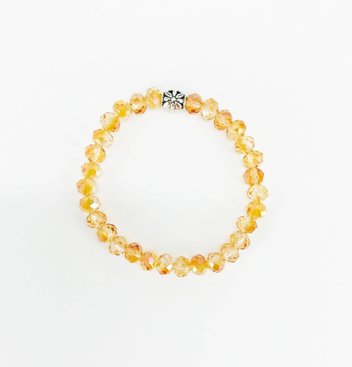 Abacus Gold Glass Bead Stretchy Bracelet