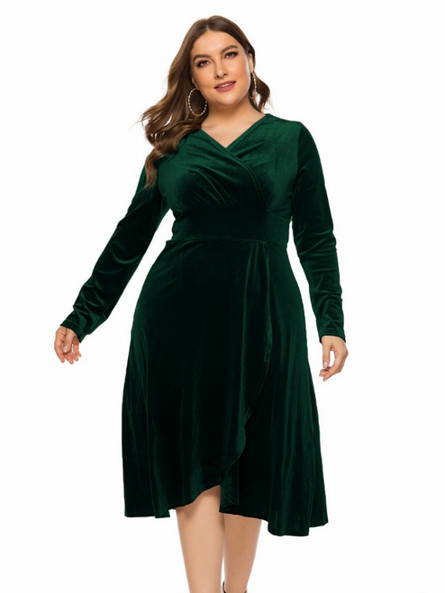 Hi-Lo Hem Velvet Dress