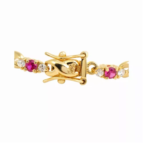 Collette Z Sterling Silver Gold Plated and Red Bracelet