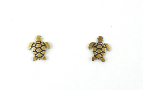 Sea Turtle Post Brass