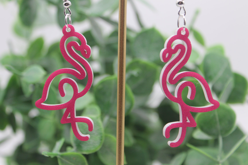 Pink Flamingos Dangle Earrings