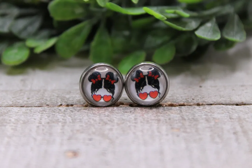 Kid Life Heart Sunnies & Buns || MINI Stud Earrings