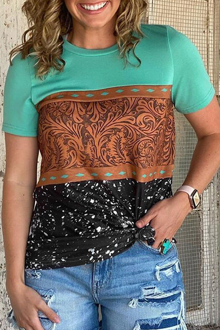 Casual Knit distinctive prints T-shirt