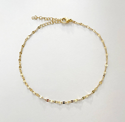 ELSIE DAINTY GOLD LACE CHAIN ANKLET