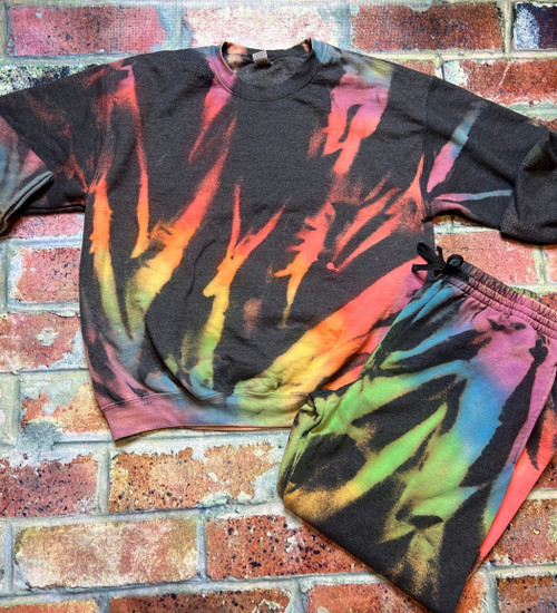 Rainbow Burst Tie Dye Jogger Set