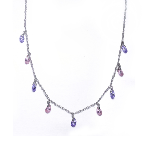 Collette Z Sterling Silver Multi-Coloured Gem Stones Necklace