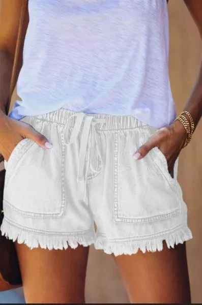 Taiwan Frayed Denim Shorts