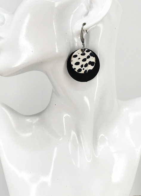 Mini  Cheetah Leather Earrings 