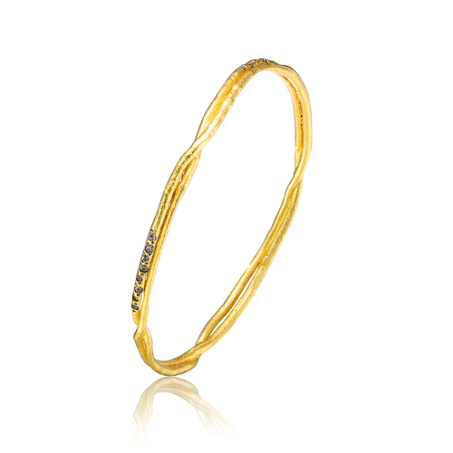 Collette Z Gold Overlay Cubic Zirconia Twist Bracelet