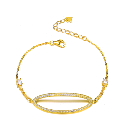 Collette Z Gold Overlay Cubic Zirconia Fancy Oval Bangle