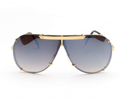"Hilton" 1980's Rimless Metal Aviator Sunglasses