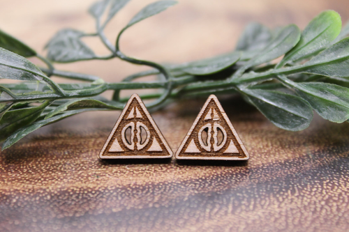 Sign of the Deathly Hallows || 12mm Stud Earrings