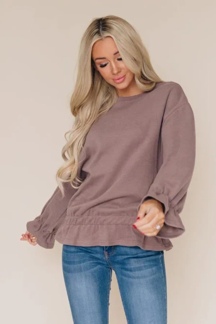 Cute In Corduroy Ruffle Top