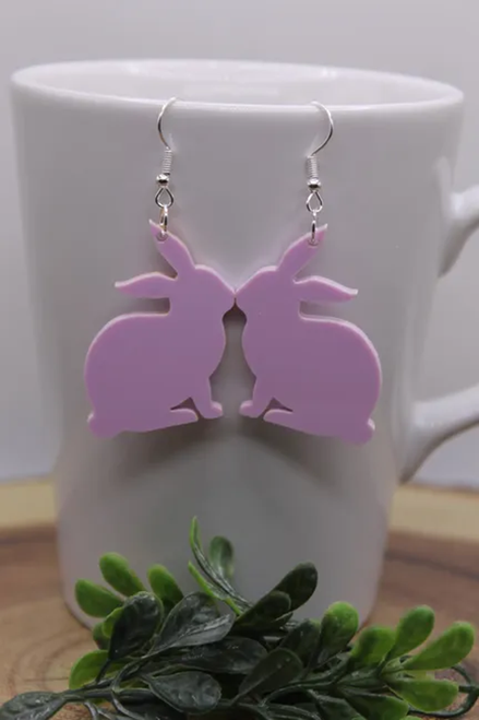 Pastel Purple Rabbit Dangle Earrings