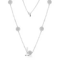 Collette Z Sterling Silver Clear Cubic Zirconia Filigree Lace Necklace