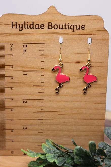 Pink Flamingo || Dangle Earrings || Hypoallergenic