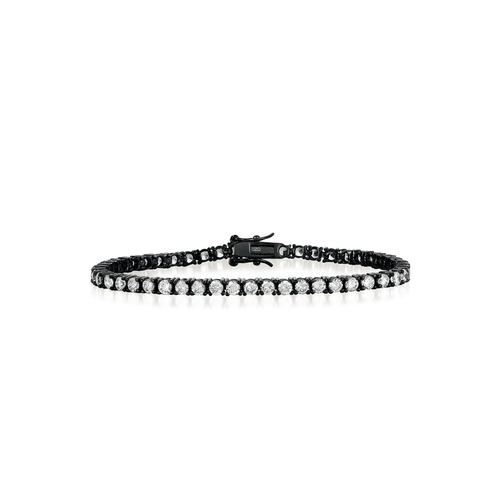 Collette Z  Sterling Silver Cubic Zirconia Tennis Bracelet With Studs
