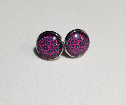 Animal Print 12mm Stud Earrings