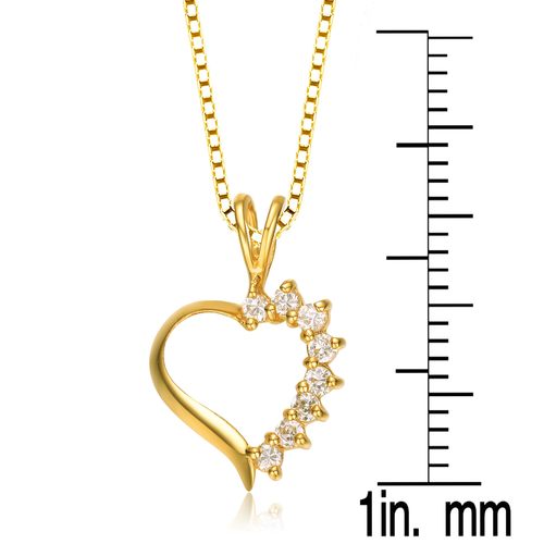Collete Z Cubic Zirconia Sterling Silver Gold Plated Heart Shape Pendant